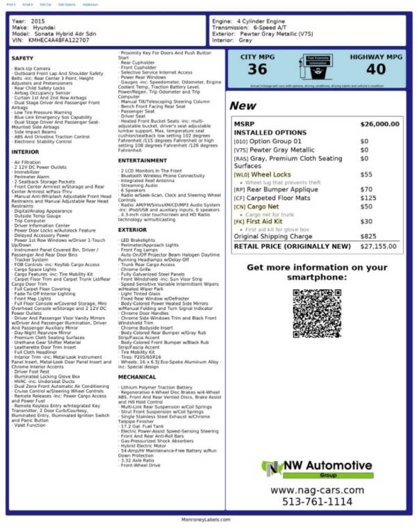 hyundai sonata hybrid 2015 KMHEC4A48FA122707 image